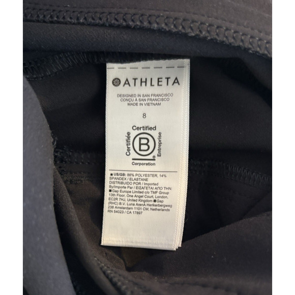 Athleta Trousers Pants 8 Womens Black Ankle High Rise - Picture 8 of 8